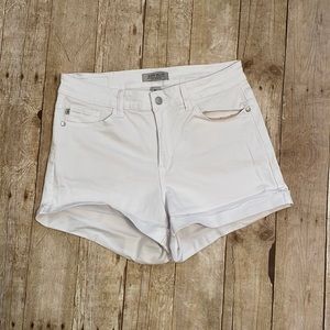 Judy Blue Cuffed Hem White Denim Shorts